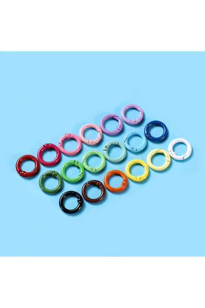 Choice 41mm x 5pcs mixed random 5Pcs/Lot 21 Colors Metal O Ring Spring Clasp ...