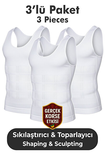 elilom Corset pentru bărbați, pachet de 3 – pentru talie, piept și abdomen ef...