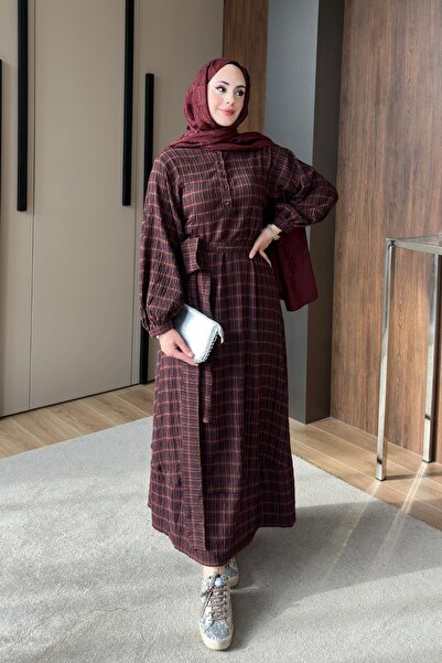 STİLBOON Zra Model Elbise 1051 Bordo