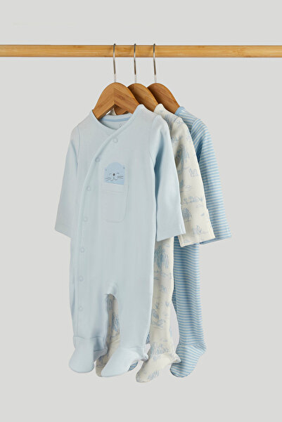 MOTHERCARE 3Lü Zıbın Uzun Kollu Patikli Uyku Tulumu