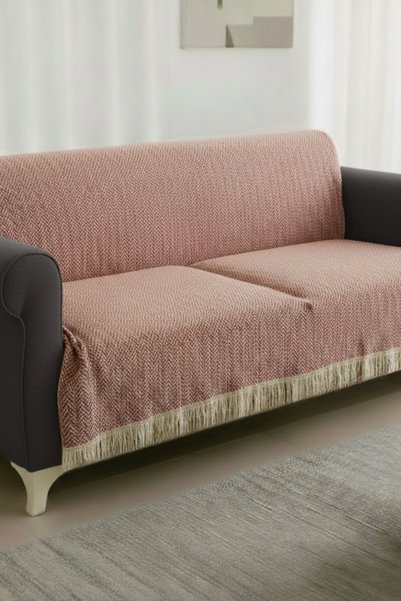 Senpai Cotton Sofa Cover 170x210 cm Multi-Purpose for Single, Double, Triple, Sofa Bed and Armchair | Tile Red