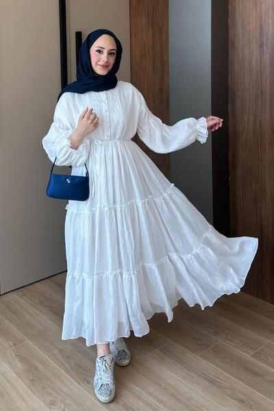 STİLBOON Bahar Elbise 1095 Ekru