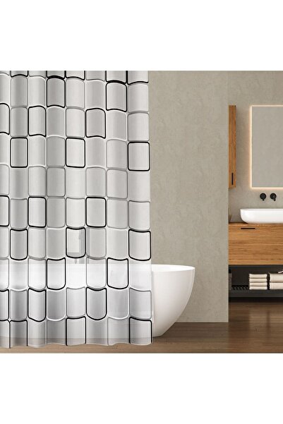 OEM White Clearprint Shower Curtain 180x200cm