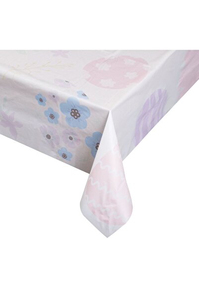 OEM Fata de Masa din Plastic Alba Iepurasi Oua de Paste 180x120cm