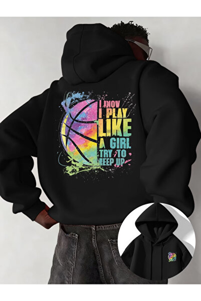 Flow touch مطبوع للجنسين النساء / الرجال قصة فضفاضة بغطاء رأس سويت شيرت