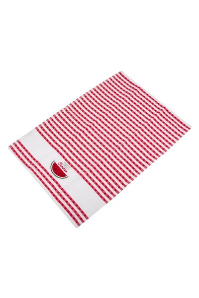 OEM White Cup Towel with Red Watermelon Stripes Sweet Summer 60x40cm