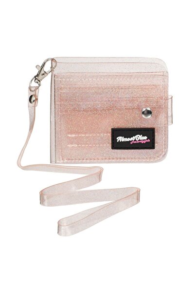 OEM Women's PU Card Holder Wallet with Transparent Strap & Holographic Glitte...