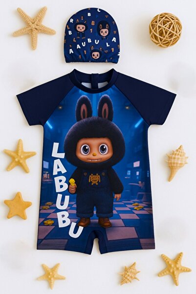 DeKuBaby Costum de baie pentru copii, cu caracter drăguț, imprimat cu capul, ...