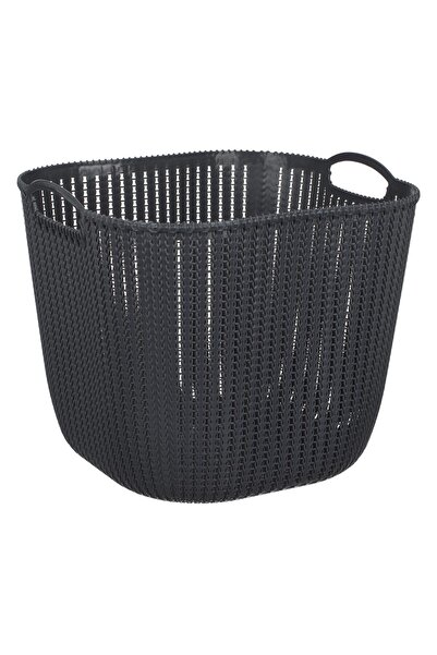 OEM Gray Plastic Storage Basket Chain Pattern with Handles 38L