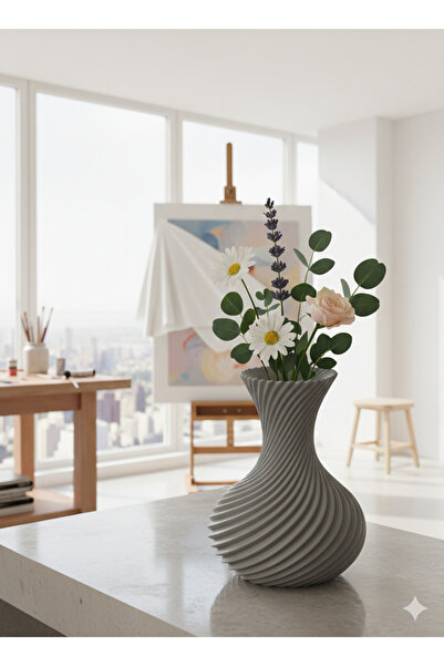 Wnew Spiral Form Modern Dekoratif Vazo – PLA Biyoplastik – Sağlığa Uygun Tasa...