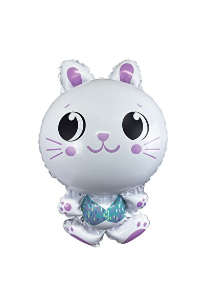 OEM Iepure de Paste Gonflabil Alb Lila cu Vesta Verde 38x60cm