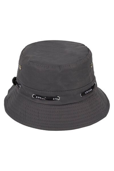 OEM Men's Grey Bucket Hat with Black Sport Lace