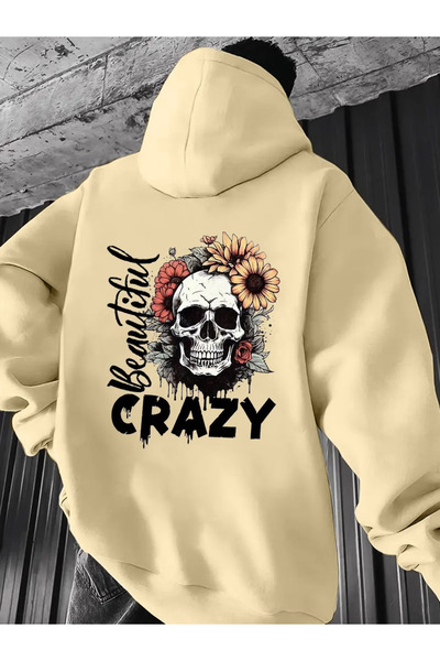 Flow touch Printed Unisex Oversized /Relaxed Fit Basic Thick/Fleece Lined Hoo...