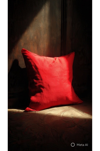 calinahome Red 100% Cotton Throw Pillow Cover; 45X45