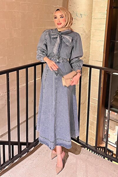 STİLBOON Bağlamalı Etekli Takım 1066 Buz Mavisi