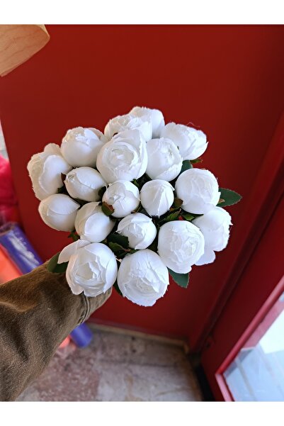 Merveparti Λευκή Παιώνια, τεχνητό λουλούδι 18 τεμαχίων