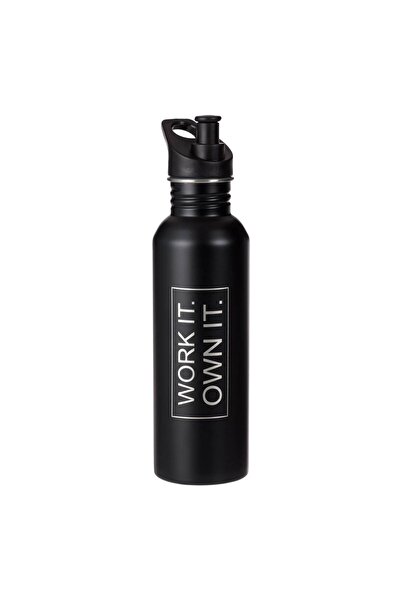 OEM Black Stainless Steel Water Bottle with Spout "WORK IT. OWN IT." 800ml