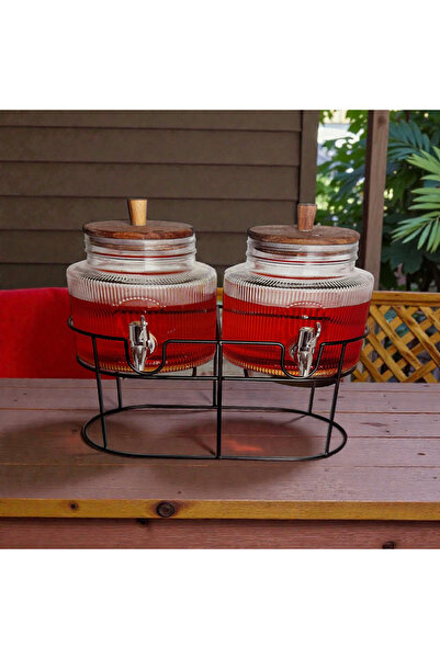 Generic Juice jug set, 2 liters + 2 liters, with stand