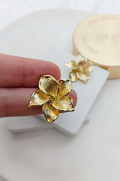 KYOLA DESİGN Narcissus Flower Gold Women's Earrings