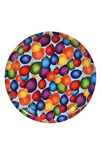OEM Plastic Plate with Multicolored Balloons Pattern Ø35cm
