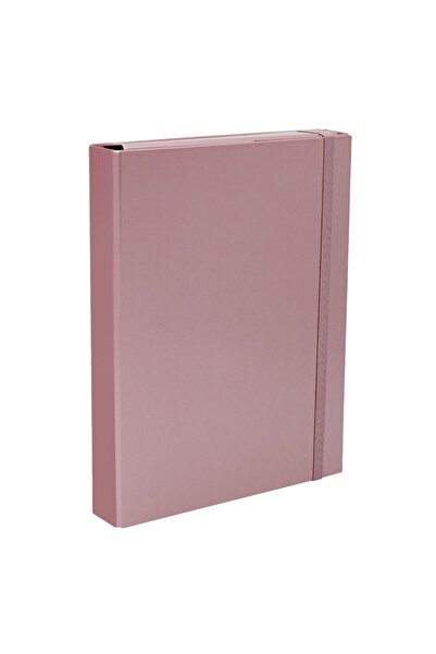 OEM Mapa din Carton Roz Metalizat cu Elastic 23.5x4x31.5cm