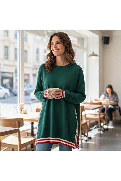 GÖMLEK GALERİSİ Women's Sport Crew Neck Knitwear Sweater Standard Fit (38-50)