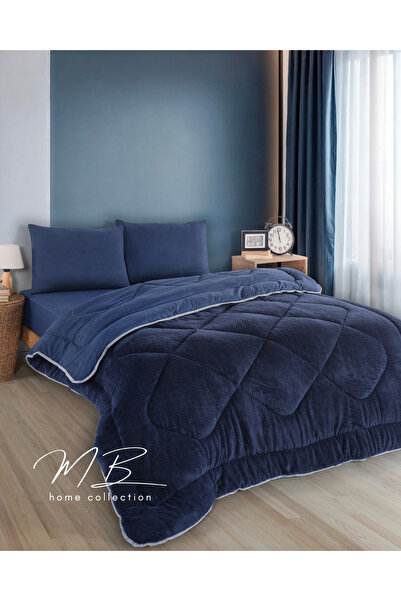 Mbcollection Double Navy Blue Welsoft Quilt Pillowcase |   Double-Sided Quilt...