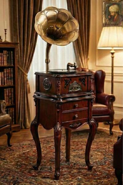 Midex GR-90 Nostaljik Gramofon Bluetooth USB Plak Çalar Pikap FM Radyo MP3