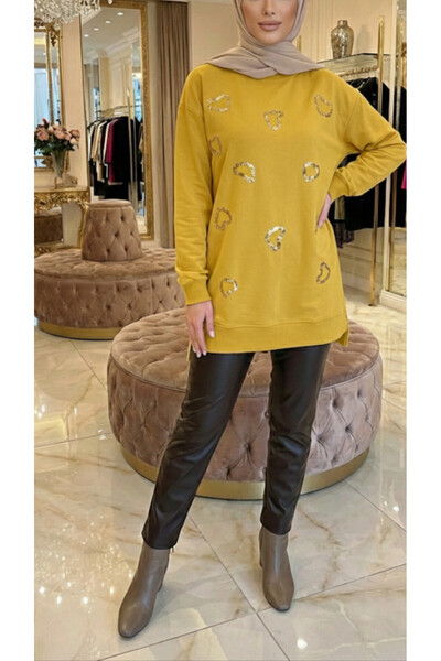 BYBIYIK KADIN PUL DETAYLI TESETTÜR TUNİK