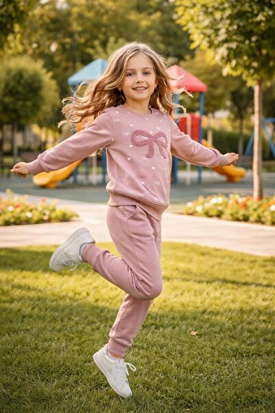 tuma collectıon Set trening pentru fete Swea tricou Partea inferioară din bum...