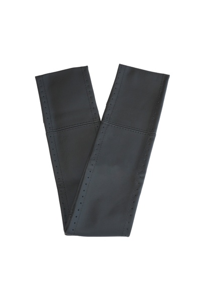 Umbrella Steering Wheel Cover With Cord Natural Leather Black 42-43 Cm