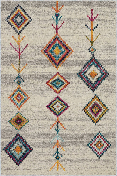 HALIPORTALI Renkli Baklava Desenli Etnik Halı Yumuşak HL-SM-329