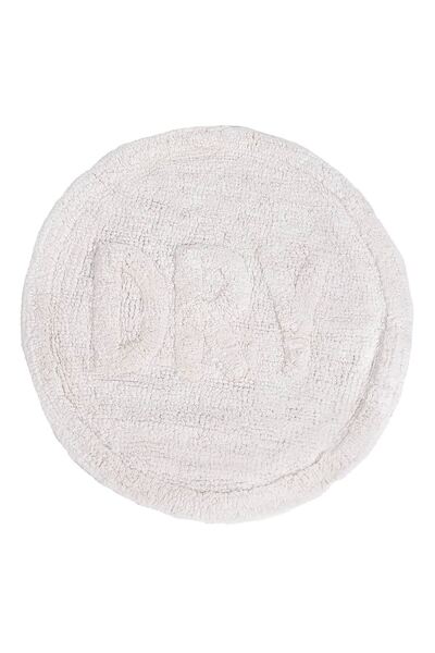 OEM White Round Cotton Bath Mat with Embossed Letters DRY Ø60cm