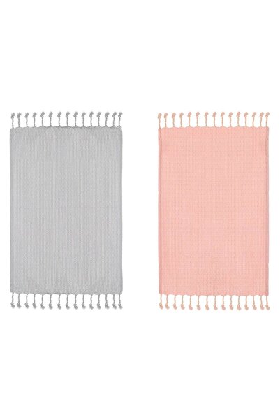 OEM Pink Grey Cotton Kitchen Towel 60x40cm - 2pcs