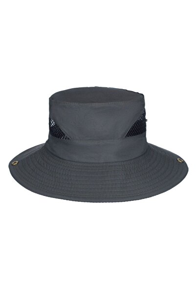 OEM Grey Bucket Hat with Mesh & Snaps for Men