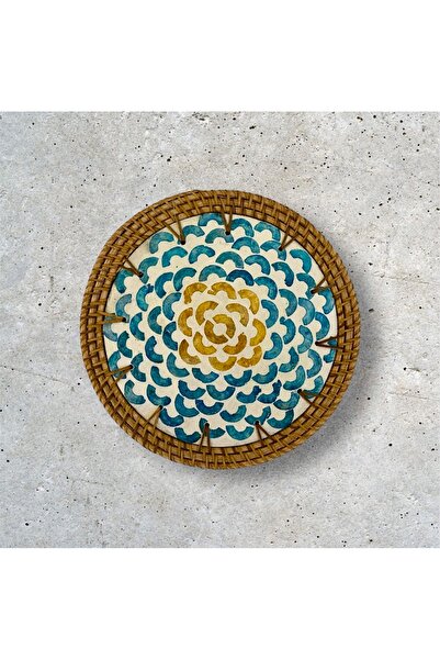 Alyora Rattan Çerçeveli El Yapımı 20 Cm Desenli Kaplama Nihale & Supla veya D...