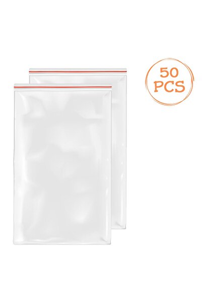 OEM Plastic Storage Bags with Ziplock Zipper 12x18cm - 50pcs