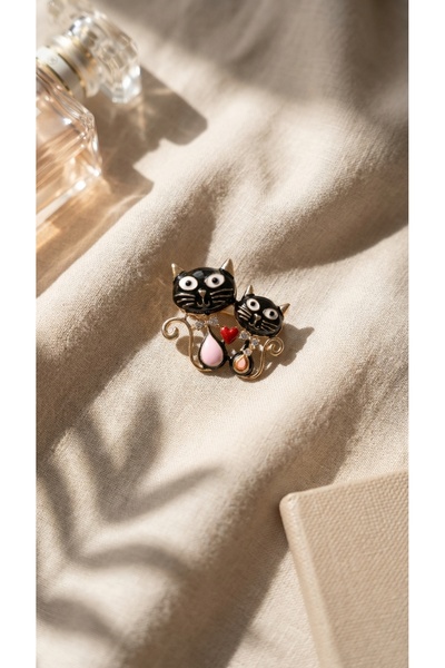 SR Jewelry Box Kedi Severler İçin Sevimli Figürlü Broş