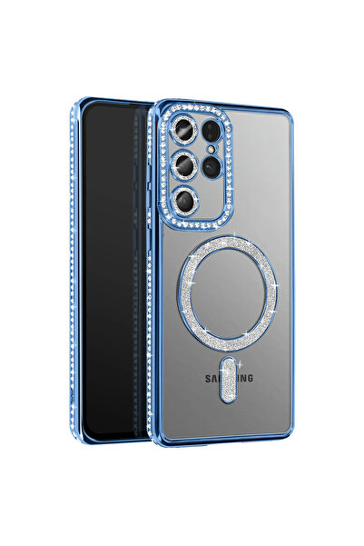 Nezih Case Samsung Galaxy S26 Ultra Uyumlu Taşlı Magsafe Şarj Özellikli Kamer...