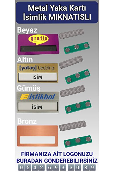 umurcraft Personel yaka isimliği metal MIKNATISLI 5 ADET