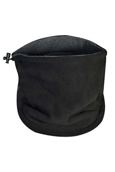 OEM Μαύρο Φλις Αθλητικό Κασκόλ με Κορδόνι Περίσφιξης 30x25εκ.