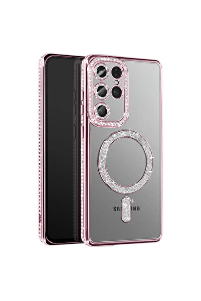 Nezih Case Samsung Galaxy S26 Ultra Uyumlu Taşlı Magsafe Şarj Özellikli Kamer...