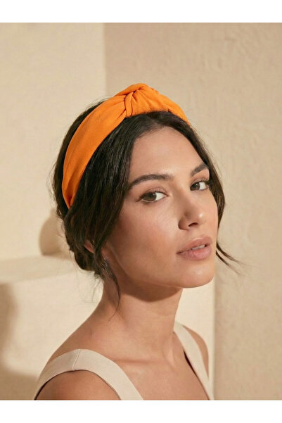 MegssStore Πορτοκαλί Κορώνα με Κρεπαρισμένους Κόμπους