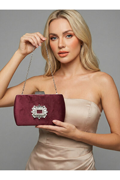 Biçanta Geantă de seară pentru femei, din piele de căprioară de lux, cu crist...