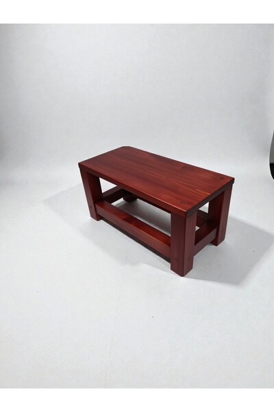 Poyraz Furniture Accessory Mini Basamaklı Tabure, Koyu Kırmızı , Ahşap