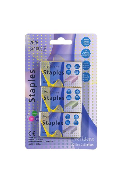 OEM Χρωματιστά Ανταλλακτικά Συνδετήρων για Συρραπτικό 26/6 - 3000 τεμάχια