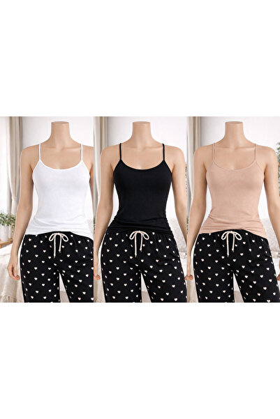 belpa Women's Stretch Fabric Thread Strap Tank Top 95% Cotton 5% Lycra 3-Pack