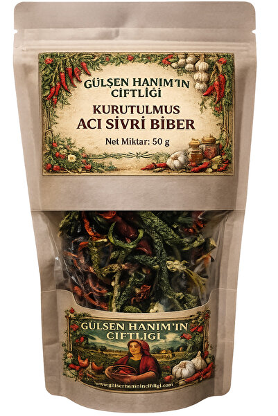 Gülşen Hanım'ın Çiftliği Kurutulmuş Acı Sivri Biber – 50 Gram