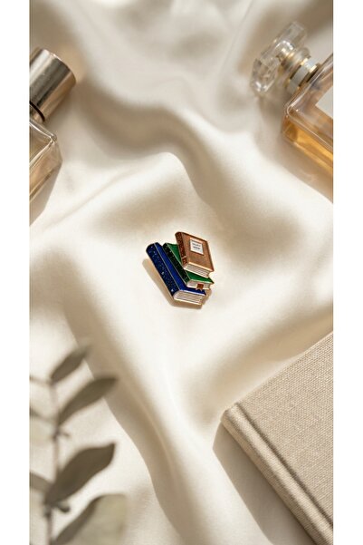 SR Jewelry Box Kitap Figürlü Kadın Broş – Öğretmen ve Kitapseverlere Özel Tas...