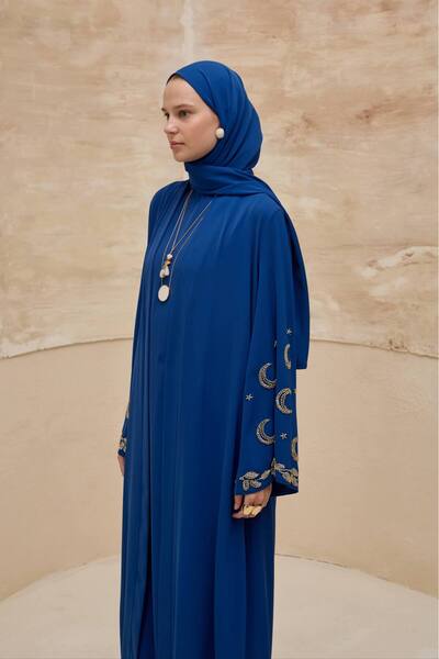 LEYLA STORE Crescent Nightfall |   Crescent Embroidered Abaya Set